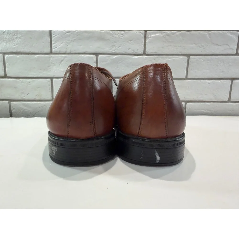 Kenneth Cole Abbott‎ Lace Up Mens 12M Brown Leather Medallion Toe Oxford AB0011